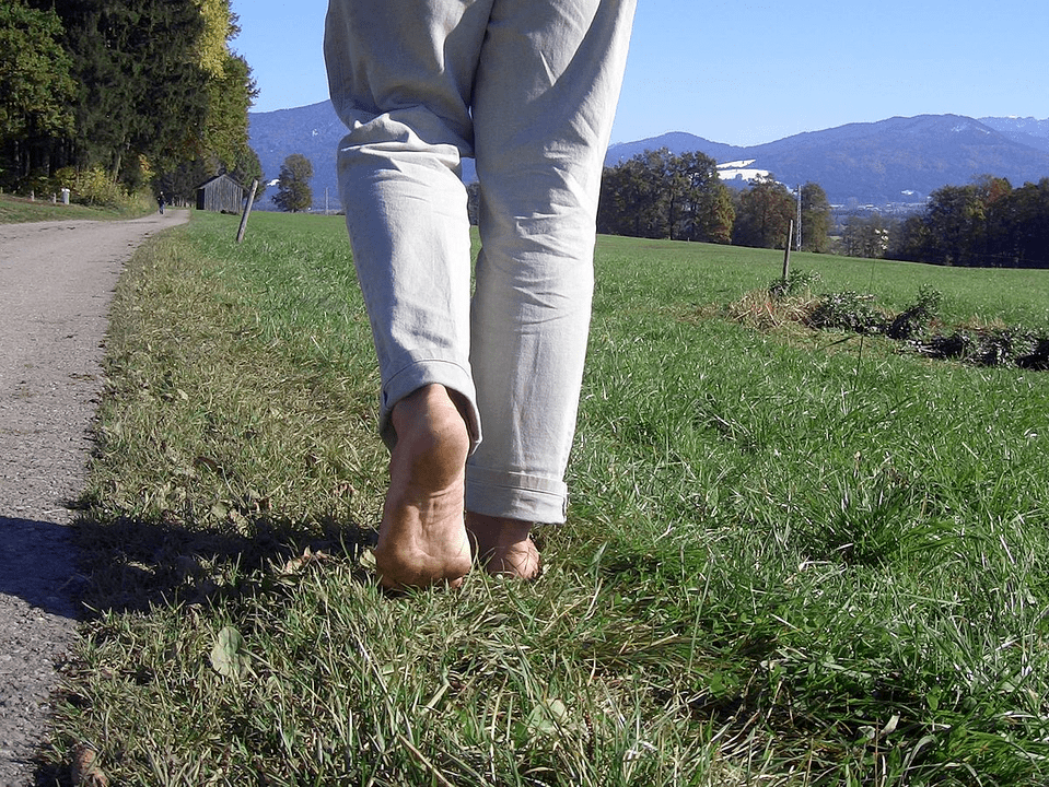 walking barefoot is good for potential