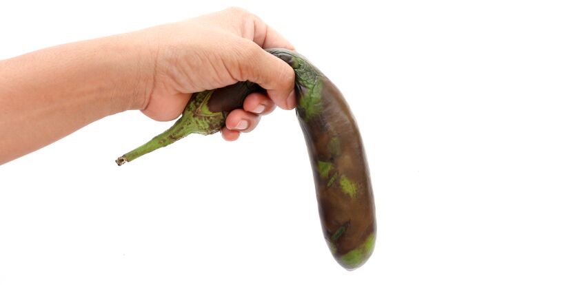 A limp vegetable symbolizes potentially harmful foods